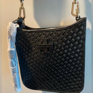 Tory Burch Thea Mini Shoulder Bag Woven Detail, Web Strap, Small Size